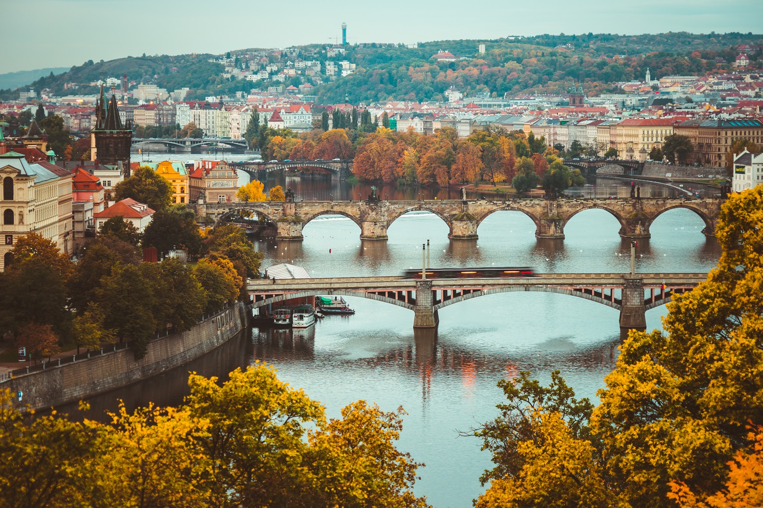 Zicht op de stad Praag