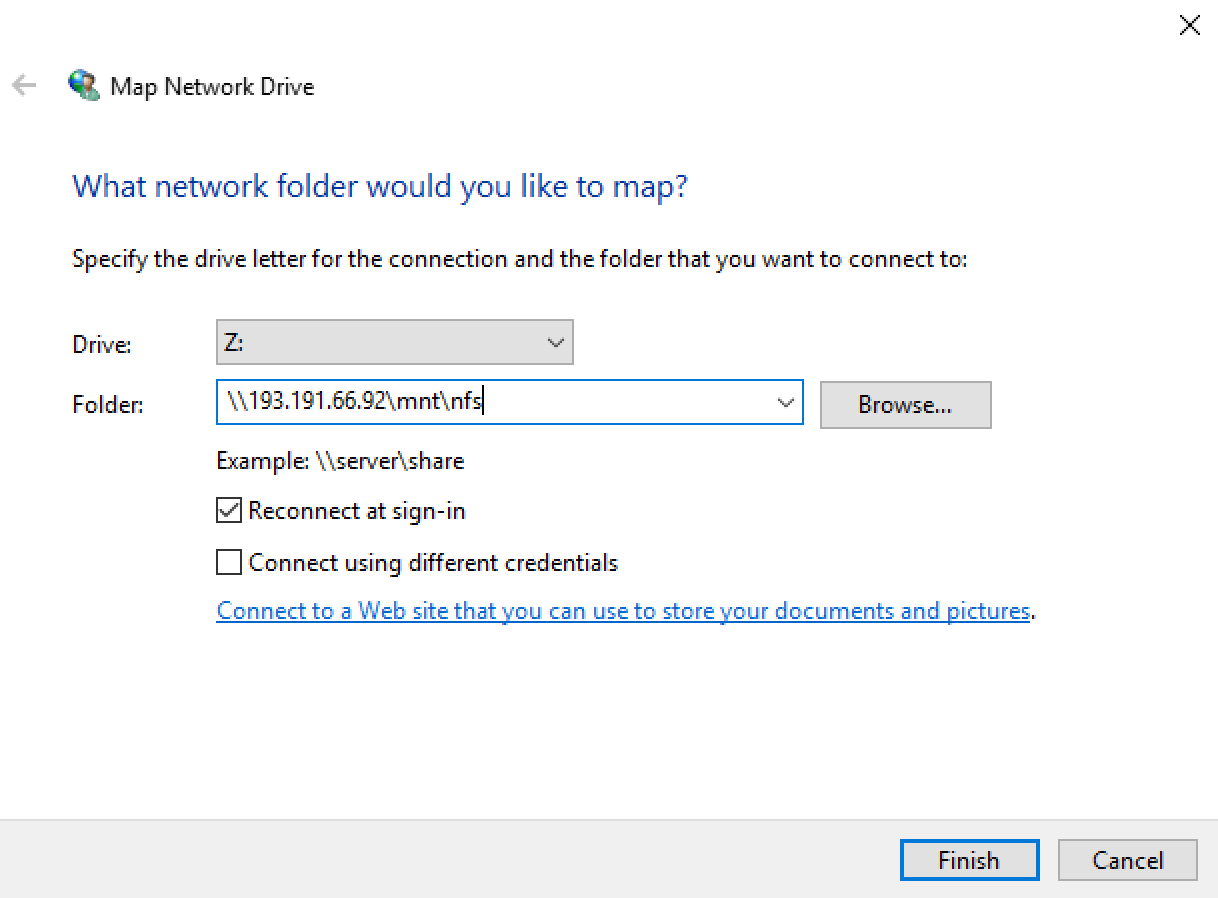 What network folder would you like to map