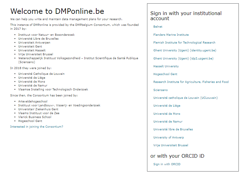 tableau d'accueil DMPonline