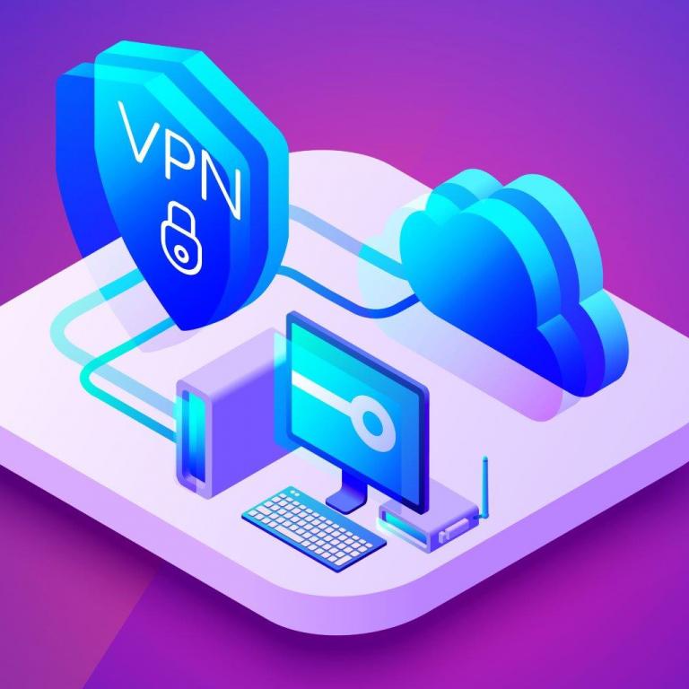 wit platform met pc, cloud en VPN-connectie
